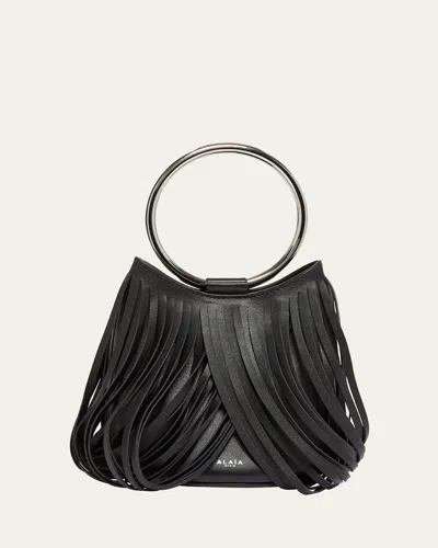 Alaïa Alaia Noir Ring Mini Tassel-trim Leather Bag