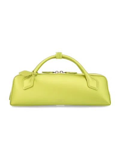 Alaïa Alaia Mini Satin Pochette In Green
