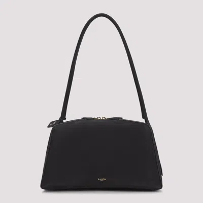 Alaïa Le Bouledogue Bowling Shoulder Bag In Nubuck Leather In Black