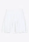 Alaïa Women White Fine Knit Skater Mini Skirt In White