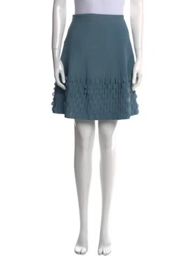 Pre-owned Alaïa Mini Skirt In Blue