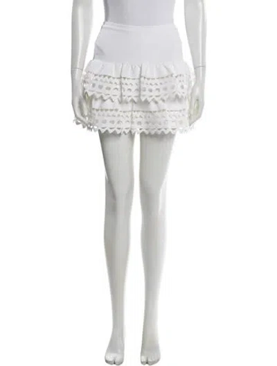 Pre-owned Alaïa Mini Skirt In White