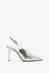 Alaïa Escarpin 90 Mirrored-leather Slingback Pumps