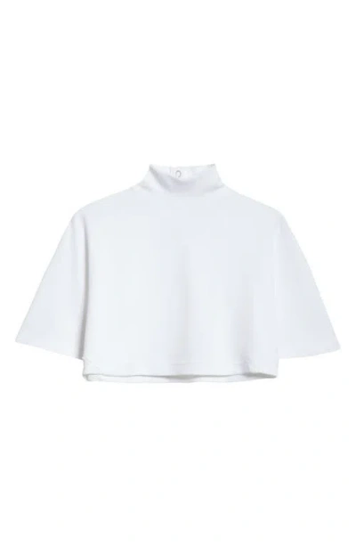 Alaïa Cropped Top Buttoned High Collar In Multicolor