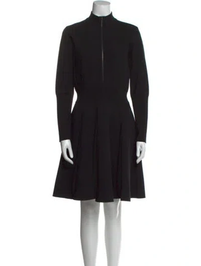 Pre-owned Alaïa Mock Neck Knee-length Dress In Black