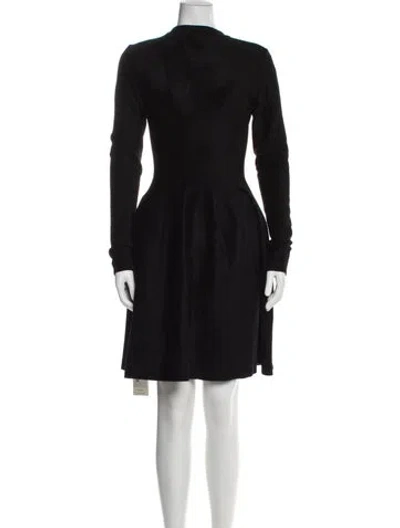 Pre-owned Alaïa Mock Neck Knee-length Dress In Black