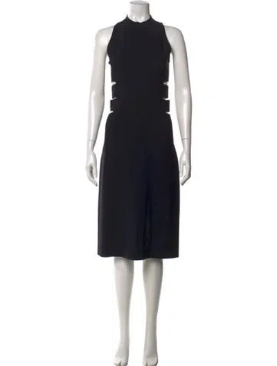 Pre-owned Alaïa Mock Neck Knee-length Dress In Black