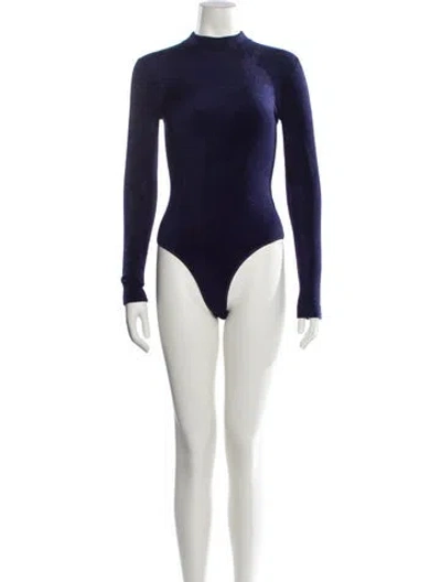 Pre-owned Alaïa Mock Neck Long Sleeve Bodysuit In Green