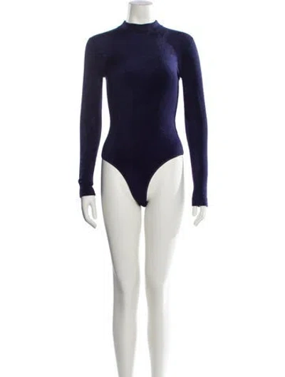 Pre-owned Alaïa Mock Neck Long Sleeve Bodysuit In Green