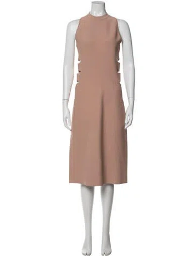 Pre-owned Alaïa Mock Neck Midi Length Dress In Pink