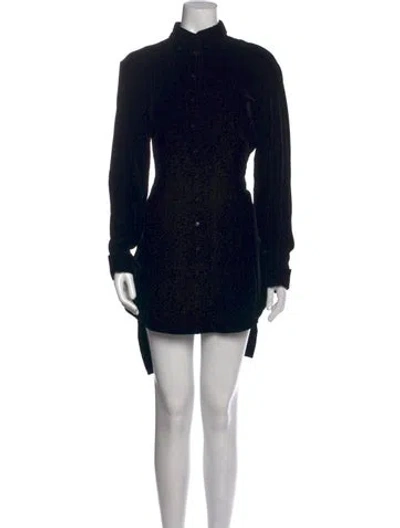 Pre-owned Alaïa Mock Neck Mini Dress In Black