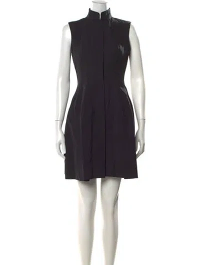 Pre-owned Alaïa Mock Neck Mini Dress In Black