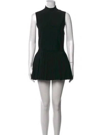 Pre-owned Alaïa Mock Neck Mini Dress W/ Tags In Black