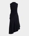 Alaïa Alaia Black Sculpting Virgin Wool Midi Dress In Black