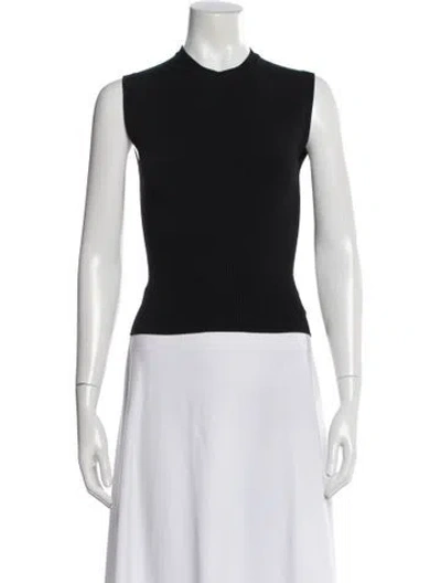 Pre-owned Alaïa Mock Neck Sleeveless Top In Black