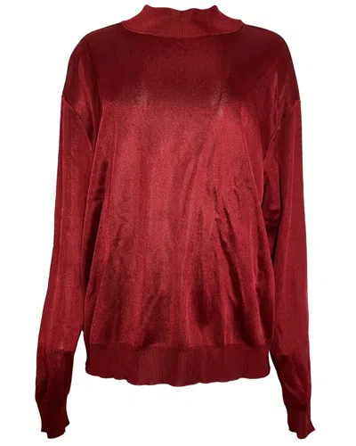 Alaïa Mock Neck Sweater (authentic Pre-loved) In Brown