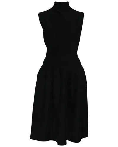 Pre-owned Alaïa Mock Neck Velvet Midi Dress (authentic Pre-loved)
