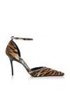 Alaïa Womens Azzedine Alaia Drop 90 Brushed-hair Leather Pumps In Animal Print
