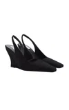 Alaïa Cube Wedge Slingbacks In Suede In Black