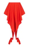 Alaïa Womens Orange Sanguine Ruffled Open-seam Cotton Trousers In Red