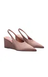Alaïa Cube 75 Satin Slingback Wedge Pumps In Pink