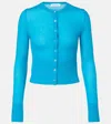 Alaïa Mohair And Wool-blend Cardigan In Blue