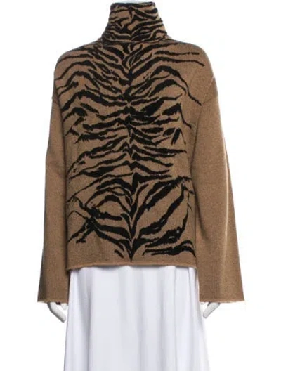 Pre-owned Alaïa Mohair Animal Print Sweater In Brown