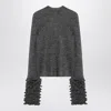 Alaïa Alaia Grey Mohair-blend Sweater With Ruffles Women In Gray