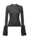 Alaïa Alaia Women Ruffled Sweater In Gray