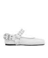 Alaïa Leather Biker Ballet Flats In White