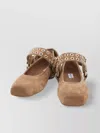 Alaïa Motorcycle-inspired Studded Suede Ballet Flats In Brown