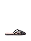 Alaïa Womens Azzedine Alaia Net Patent-leather Flat Mules In Black  