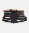 Alaïa Multi Slim Leather Belt In Black