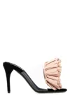 Alaïa Leather-trimmed Pvc And Velvet Sandals In Black