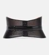 Alaïa Neo Bustier Laser-cut Leather Belt In Black