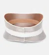 Alaïa Neo Bustier Laser-cut Leather Belt In White