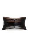 Alaïa Neo Bustier Laser-cut Leather Belt In Black
