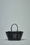 Alaïa Neo Mina 20 Perforated Top-handle Bag In Leather In Black