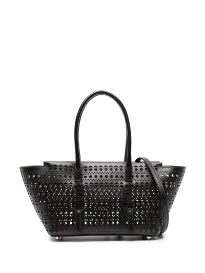 Alaïa Alaia Neo Mina 20 Mini Tote Handbag In Rougegren