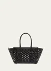Alaïa Neo Mina 20 Perforated Top-handle Bag In Leather In Noir