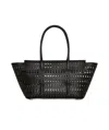 Alaïa Neo Mina 20 Perforated Top-handle Bag In Leather In Black