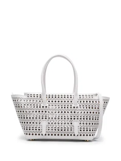 Alaïa Alaia Neo Mina 20 Vienne Leather Tote In White