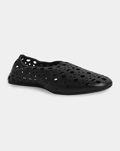 Alaïa Neo Vienne Cutout Leather Ballerina Flats In Multi