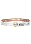 Alaïa Neo Vienne White Leather Belt In White