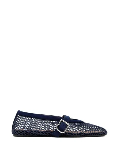 Alaïa Net Leather Ballet Flats By Alaia In Blue