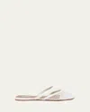 Alaïa Silver Mesh Mule Flats In Blanc Optique