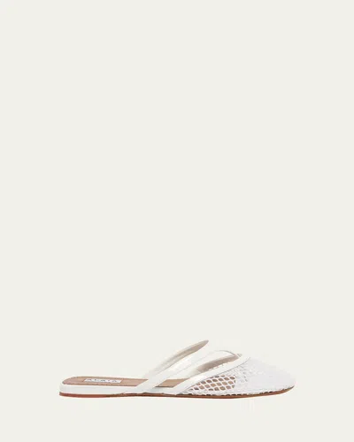ALAÏA NET LEATHER THONG MULES