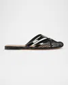 Alaïa Womens Azzedine Alaia Net Patent-leather Flat Mules In Noir