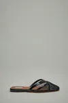 Alaïa Womens Azzedine Alaia Net Patent-leather Flat Mules In Black