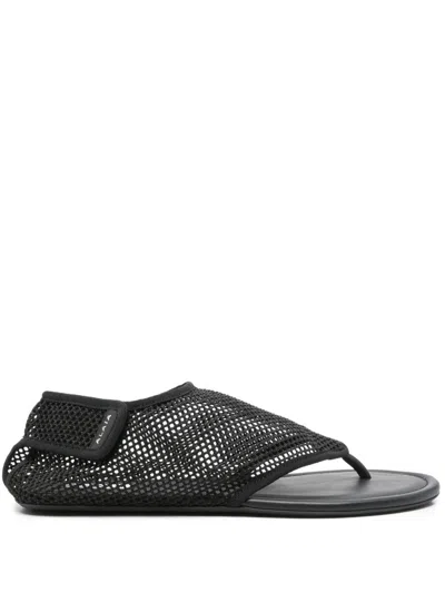 Alaïa Net Thong Sandals In Black